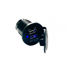 056/1 Розетка USB влагозащищенная 2USB, прижимной гайкой и термоусад. элементами SKU-A10 (A2195)