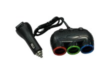 051/1 Разветвитель прикуривателя тройной 1-USB (3.1A) на проводе 1651 Olesson 